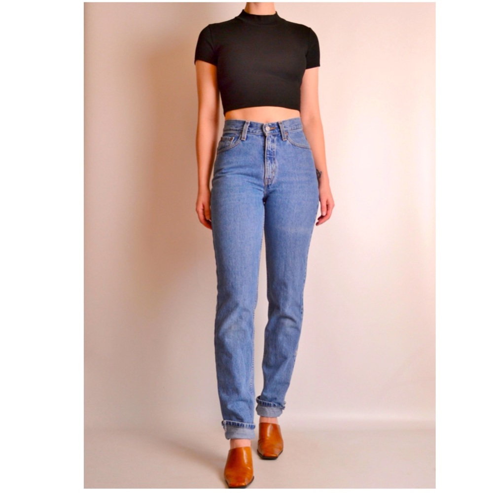 VINTAGE LEVI'S 512 SLIM FIT TAPERED 9Jr JEANS 11.5” HIGH WAIST
